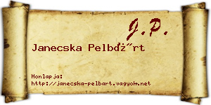 Janecska Pelbárt névjegykártya